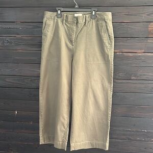 Women’s Loft Hunter Green cropped wide leg